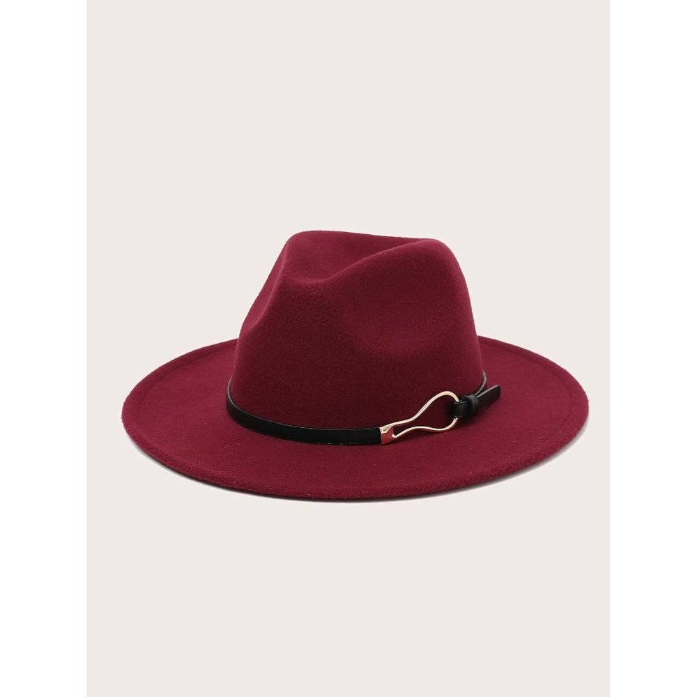 MINIMALIST Burgundy Fedora Hat NEW